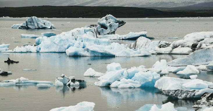 A photograph of an ice berg taken by Dr. Steven Schmidt